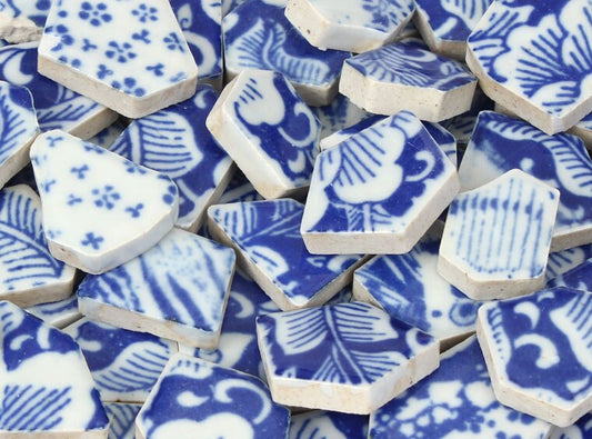 Blue And White Porcelain Mosaic Tile Mix 2 (Case of 1)