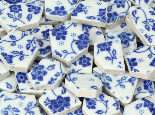 Blue And White Porcelain Mosaic Tile Mix 3 (Case of 1)