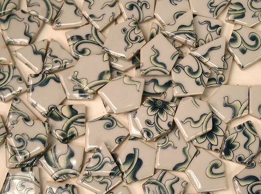 Green And White Porcelain Mosaic Tile Mix 1 (Case of 1)