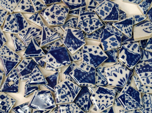 Blue And White Porcelain Mosaic Tile Mix 6 (Case of 1)