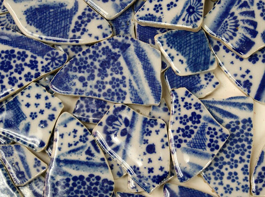 Blue And White Porcelain Mosaic Tile Mix 7 (Case of 1)