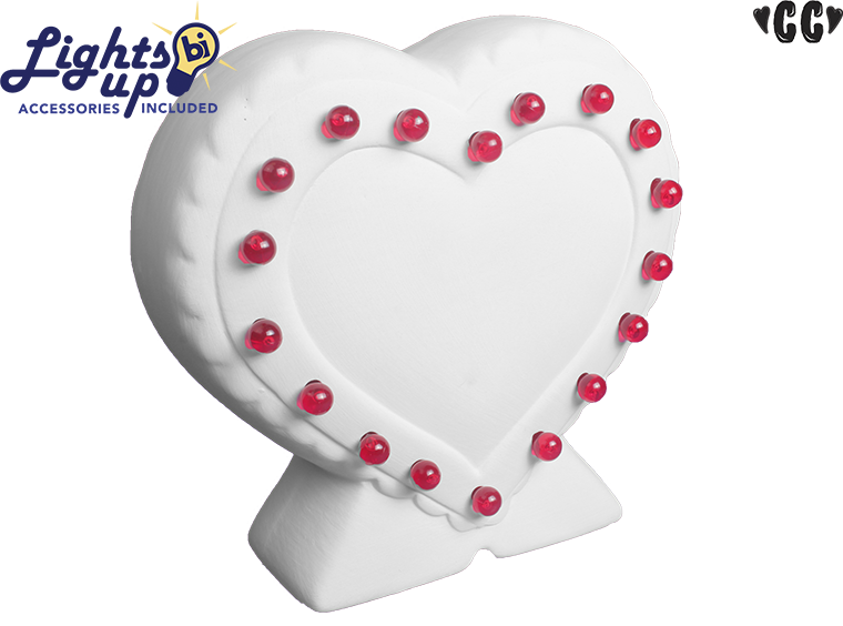 Bisque Lighted Heart Lamp (Case of 3)