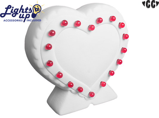 Bisque Lighted Heart Lamp (Case of 3)