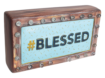 Bisque Lighted Blessed Marquee (Case of 2)