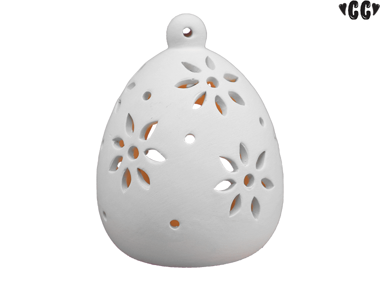 Bisque Flower Cutouts Luminaria (Case of 4)