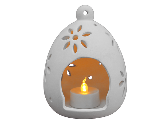 Bisque Flower Cutouts Luminaria (Case of 4)