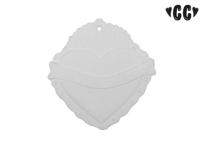 Bisque Crest Heart Ornament (Case of 12)