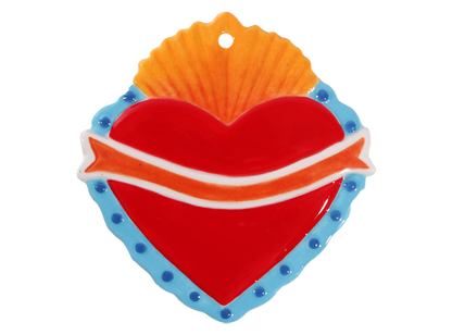 Bisque Crest Heart Ornament (Case of 12)