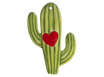 Bisque Heart Cactus Ornament (Case of 12)