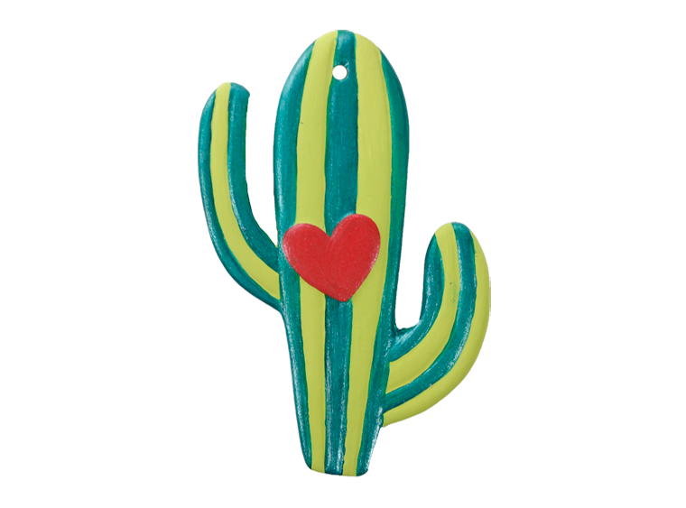 Bisque Heart Cactus Ornament (Case of 12)