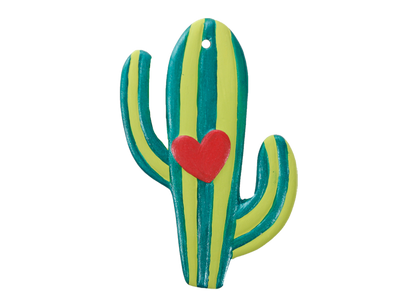 Bisque Heart Cactus Ornament (Case of 12)