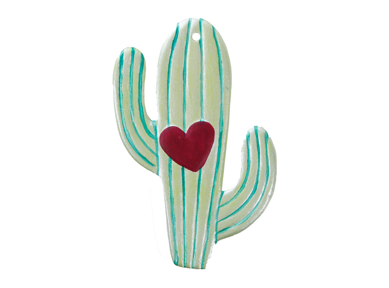 Bisque Heart Cactus Ornament (Case of 12)