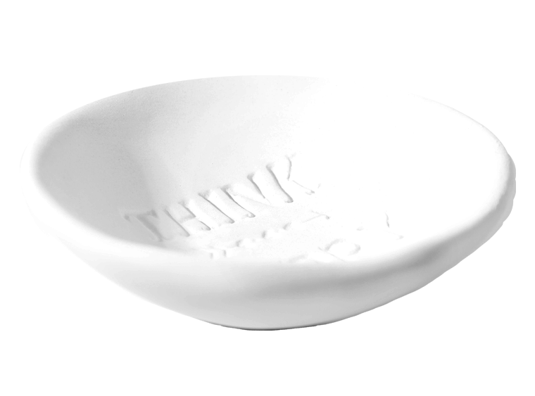 Bisque Think Happy Dish (Case of 12)