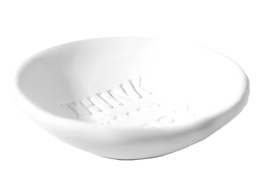 Bisque Think Happy Dish (Case of 12)
