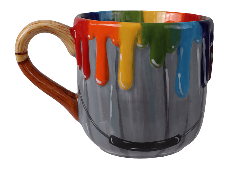 Bisque Rainbow Drip Mug (Case of 4)