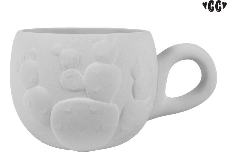 Bisque Prickly Pear Cactus Mug (Case of 4)