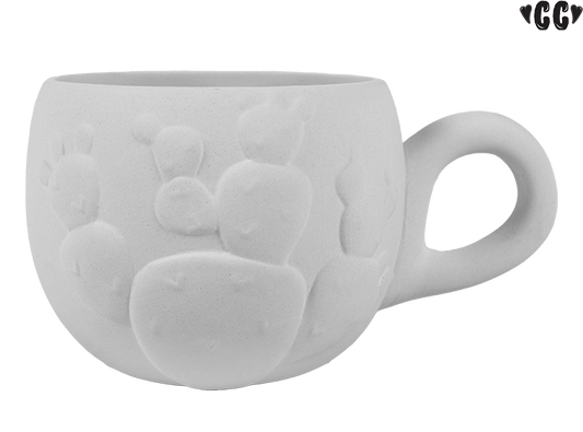 Bisque Prickly Pear Cactus Mug (Case of 4)