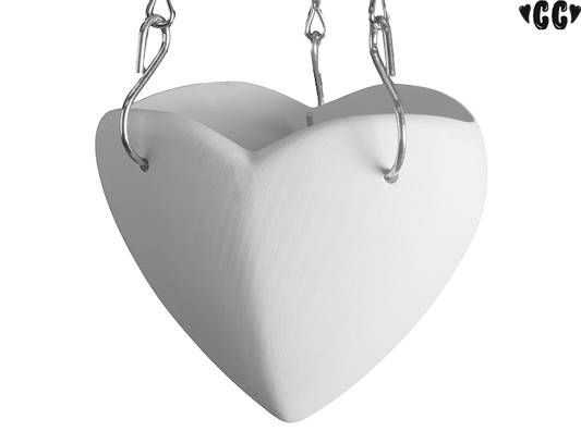 Bisque Hanging Heart Air Planter (Case of 6)