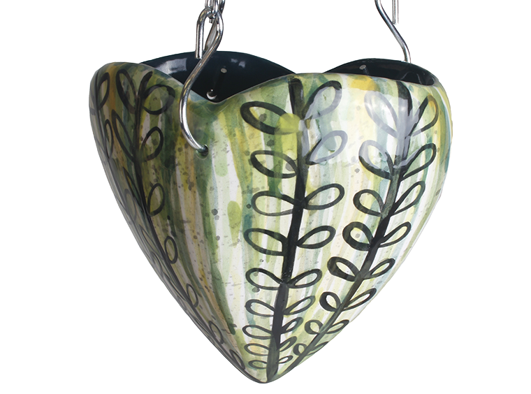 Bisque Hanging Heart Air Planter (Case of 6)