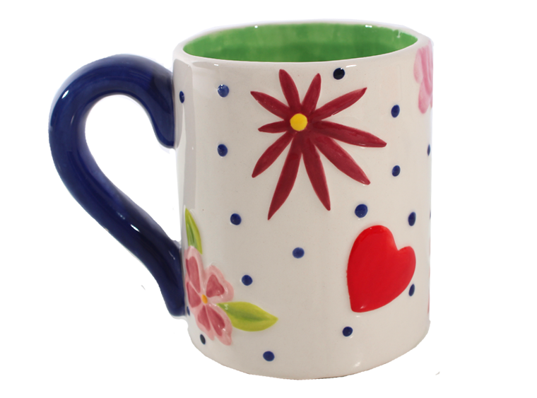 Bisque Floral Mug (Case of 6)