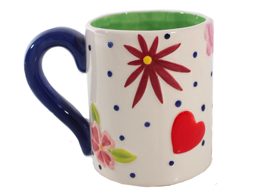 Bisque Floral Mug (Case of 6)
