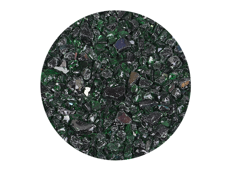 Carolina Frit Dark Green Iridescent - Coarse - 5 Pounds (Case of 1)