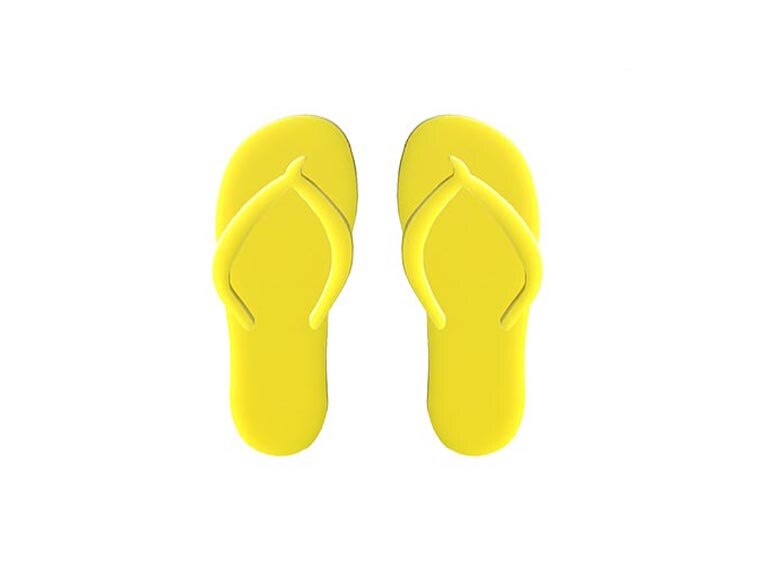 Pair Of Flip Flops - Yellow 2 1/2" (Case of 1)