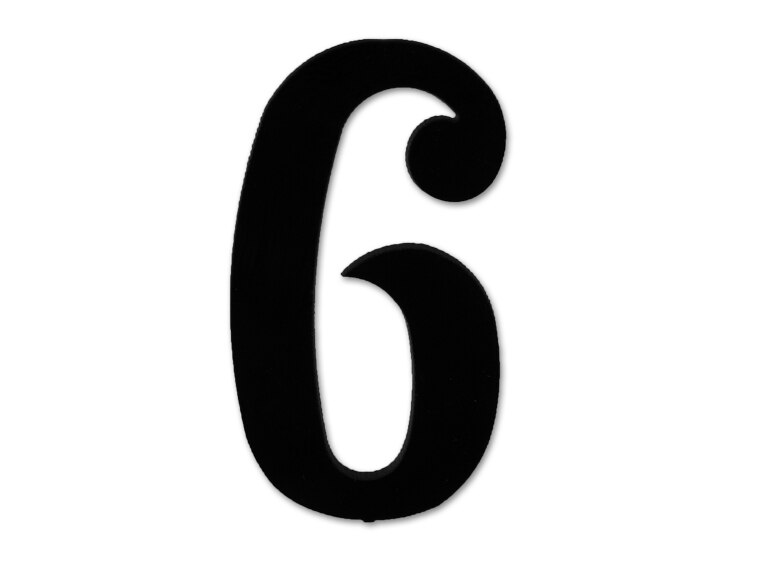Number 6 Glass Design (Case of 1)