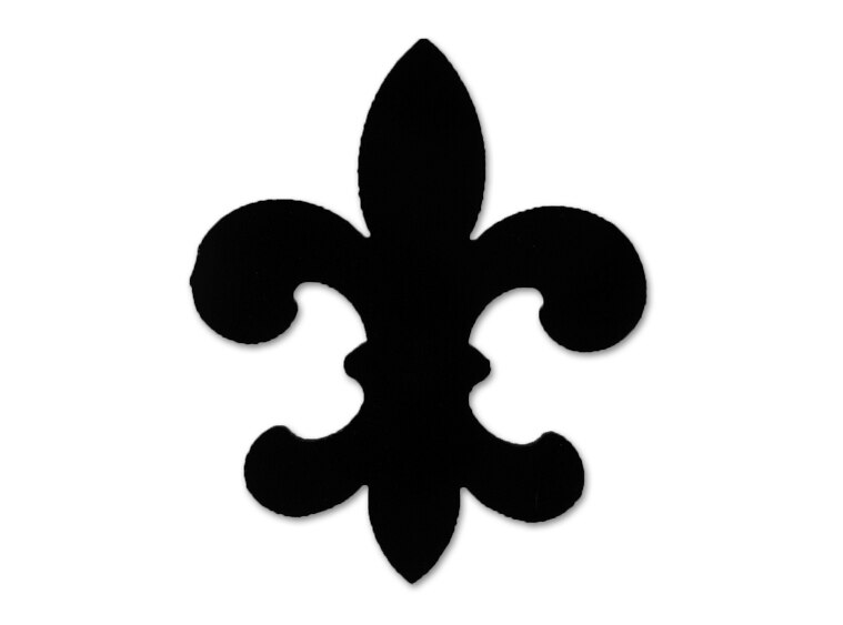 Black Fleur De Lis Glass Design (Case of 1)