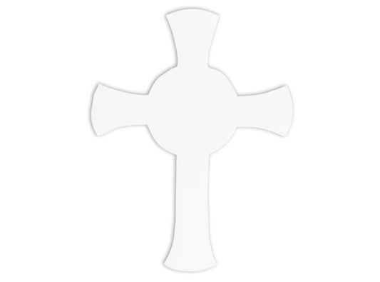 White Celtic Cross Glass Design Medium (Case of 1)
