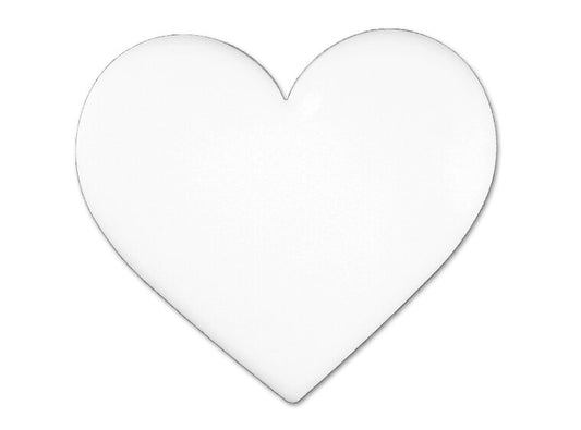 Opaque White Heart Glass Design Large (Case of 1)