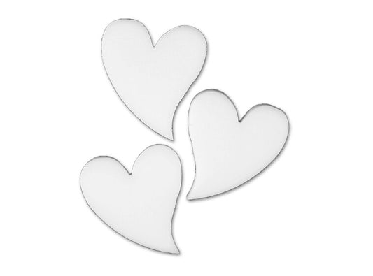 Opaque White Stylized Glass Hearts (Case of 1)