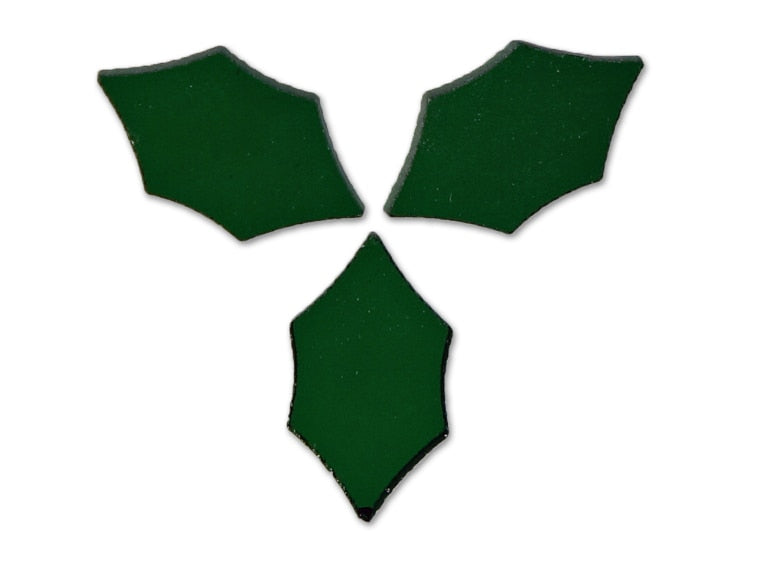 Dark Green Translucent Holly Leaf Glass Design (Case of 1)