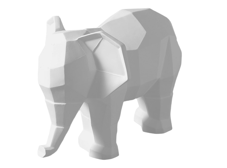 Bisque Faceted Elephant (Case of 2)