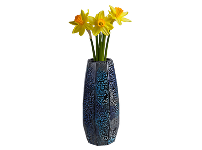 Bisque Faceted Vase (Case of 3)