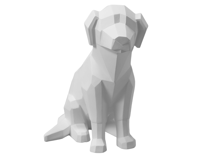 Bisque Faceted Dog (Case of 2)