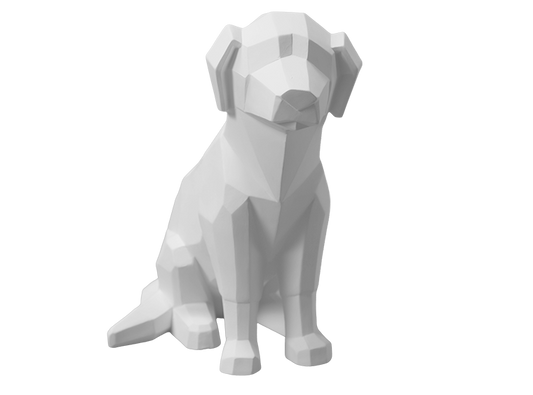 Bisque Faceted Dog (Case of 2)