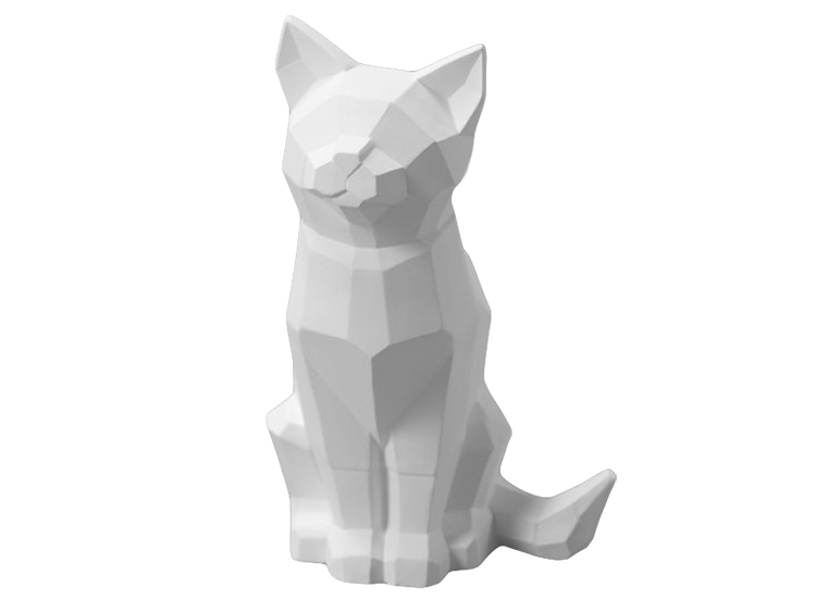 Bisque Faceted Cat (Case of 2)