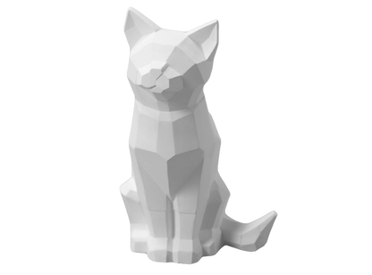 Bisque Faceted Cat (Case of 2)