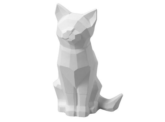 Bisque Faceted Cat (Case of 2)