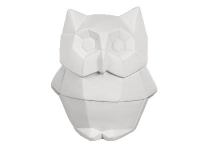 Bisque Owl Facet-Ini (Case of 6)