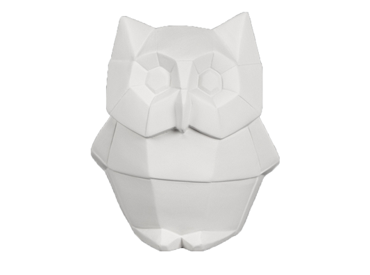 Bisque Owl Facet-Ini (Case of 6)