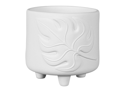 Bisque Monstera Footed Container (Case of 2)