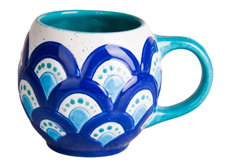 Bisque Scalloped Mug (Case of 6)