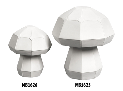 Bisque Large Faceted Mushroom (Case of 6)