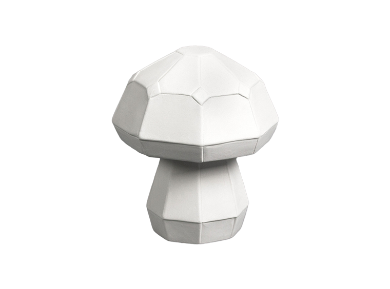 Bisque Small Faceted Mushroom (Case of 6)