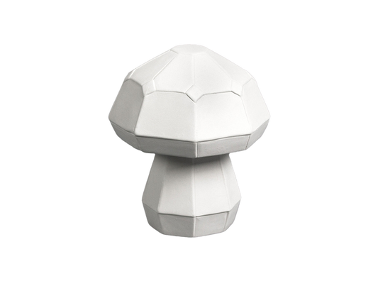 Bisque Small Faceted Mushroom (Case of 6)