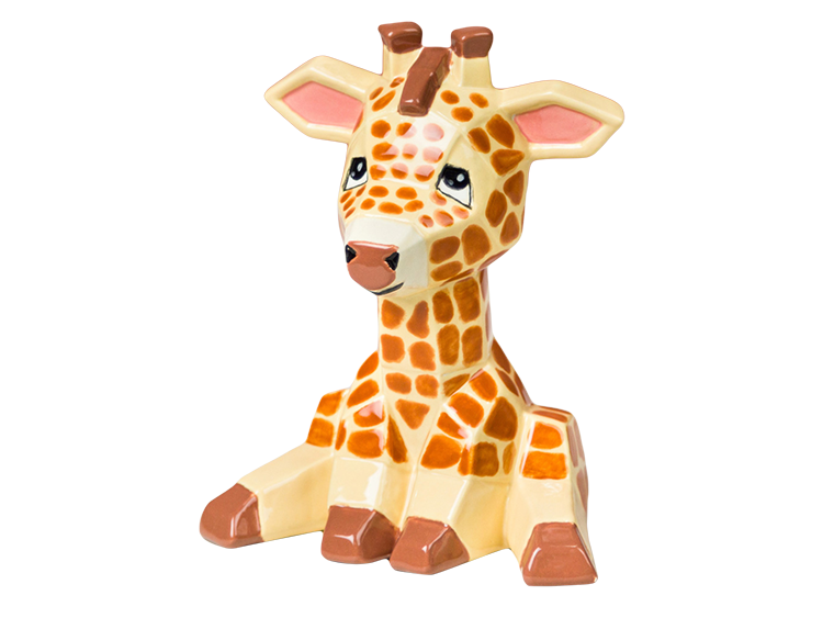 Bisque Giraffe Facet-Ini (Case of 6)