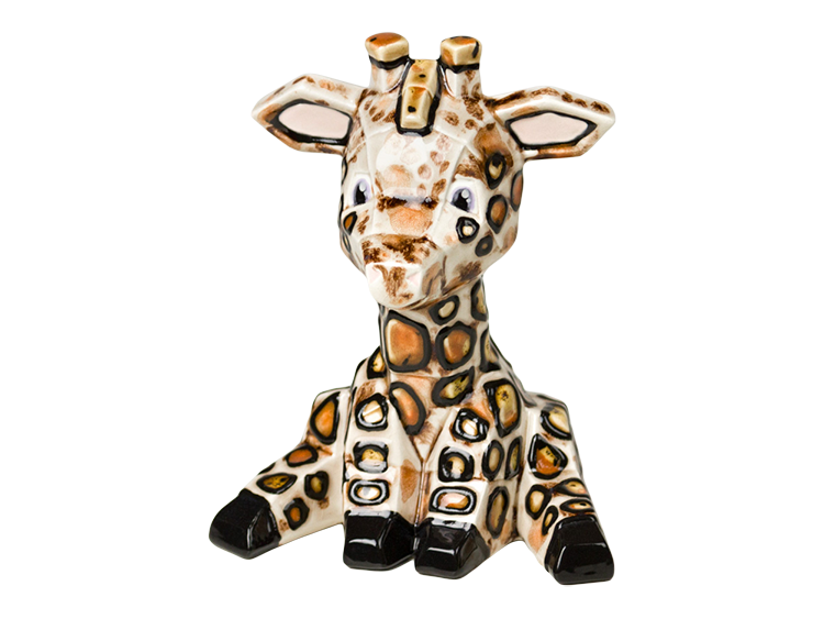 Bisque Giraffe Facet-Ini (Case of 6)