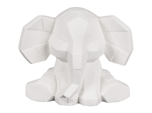 Bisque Elephant Facet-Ini (Case of 6)